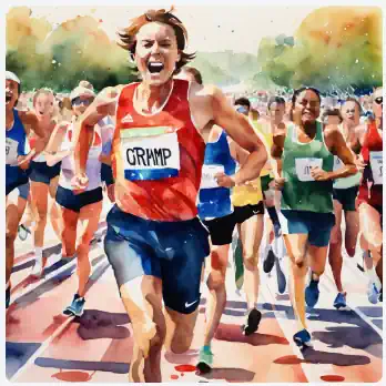 Athlete cramping during a race