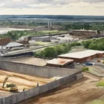 Brownfield site remediation in progress