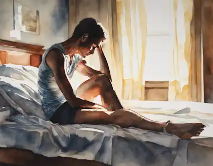 A man with a cramping leg.