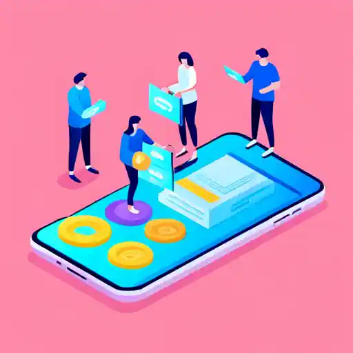3D Isometric visualisation of he way to create income from OnlyFans.