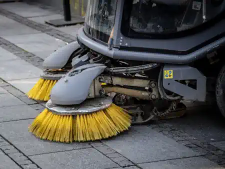 road sweeper cab and brushes