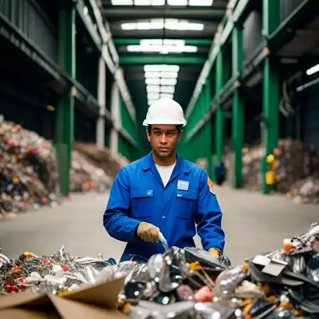 A waste treatment plant operative at work.