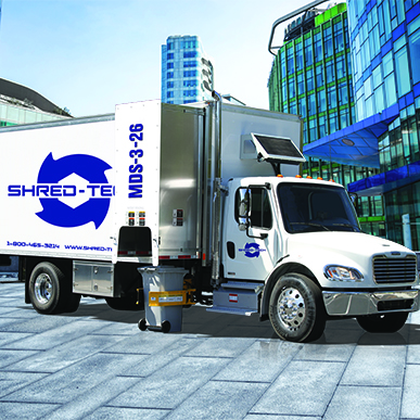 A Shred Tech Shredding truck.