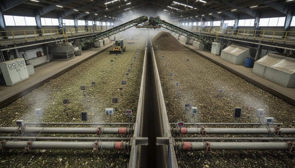 Industrial-scale composting facility for food waste Industrial-scale composting facility for food waste