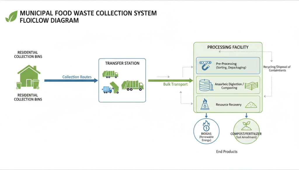 Municipal food waste collection system diagram Municipal food waste collection system diagram